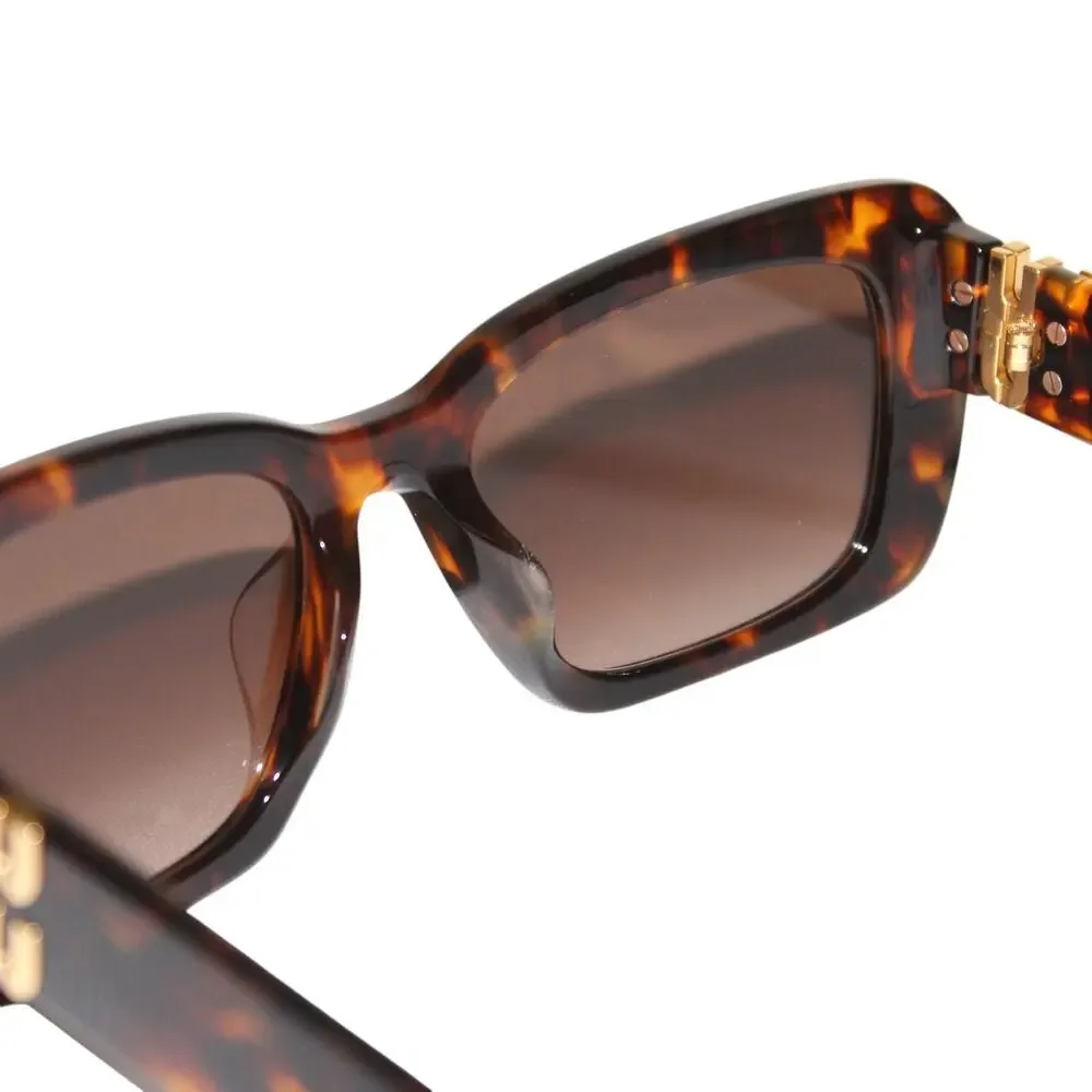 Miu Miu SMU 07Y 53mm Rectangular Sunglasses in Blond Havana